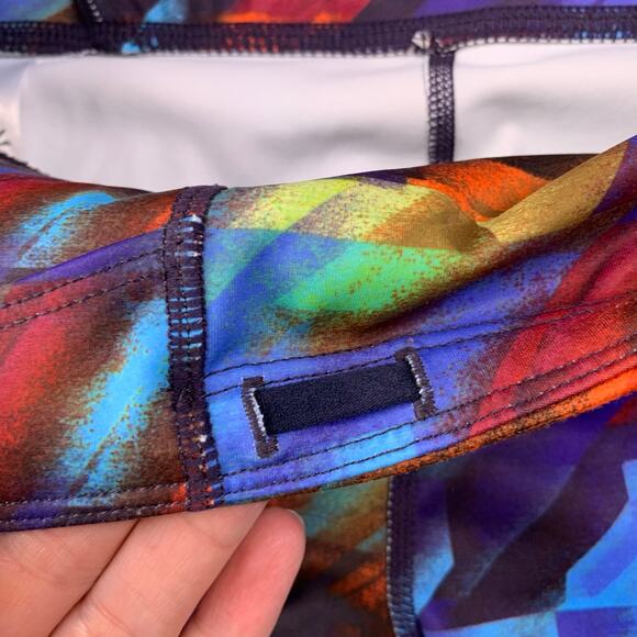 Athleta Leggings Womens Medium Blue Multicolor Colorburst Sonar Athletic Active - Picture 8 of 12